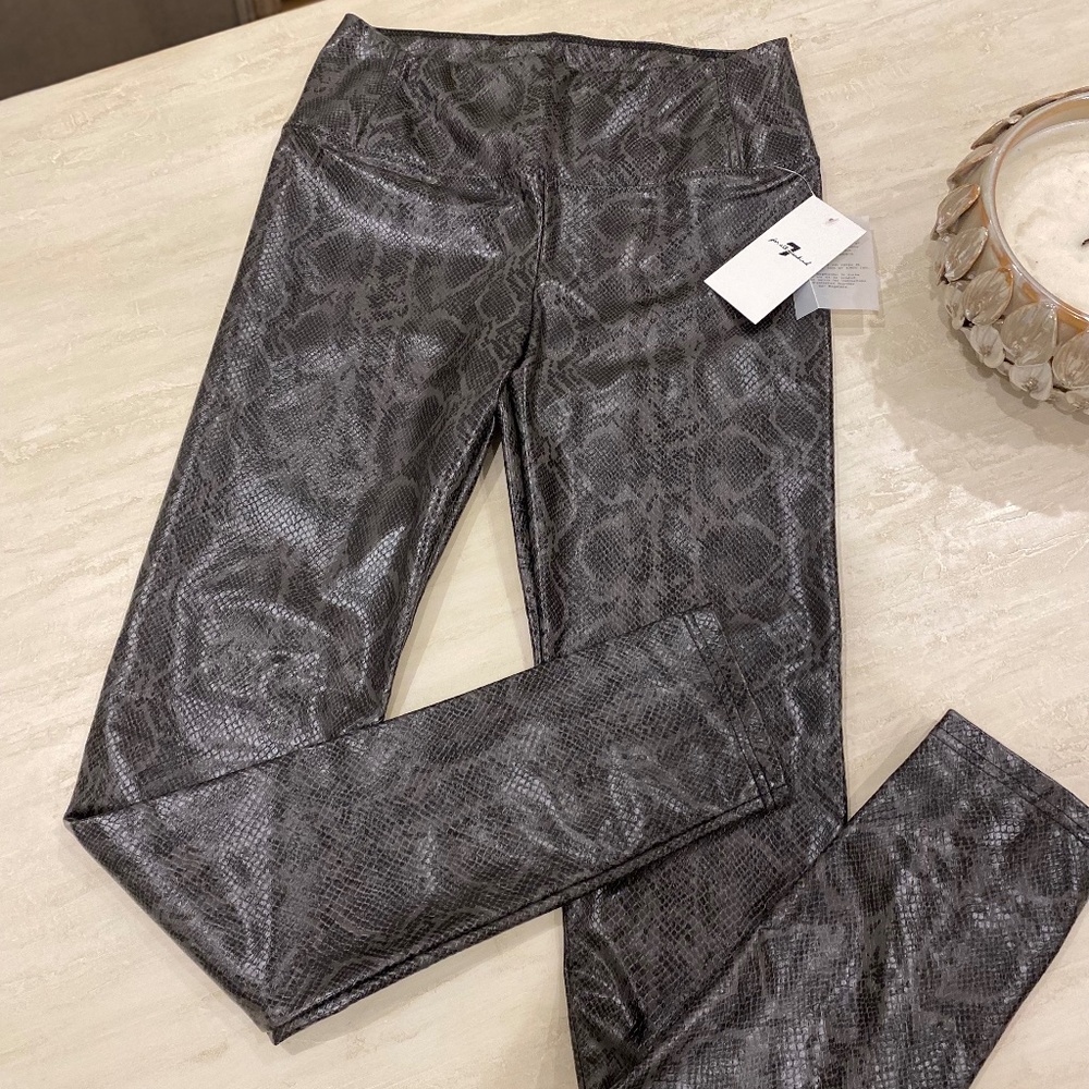 Seven For All Mankind Snakeskin Faux Leather Leggings.